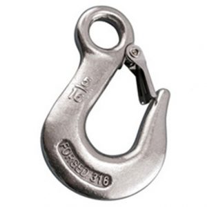 Miami Cordage 1 Ton Galvanized Hook w-Safety Latch – HK23 Eye Slip Hook