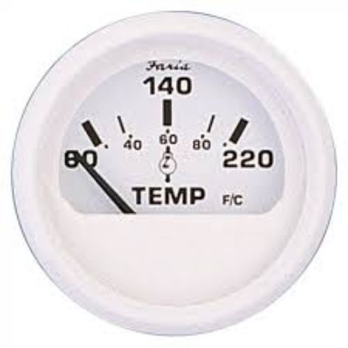 Faria Dress White Cylinder Head Temperature Gauge - 13113