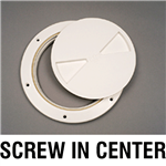 Bomar 6in Wht Screw Deck Plate G824 D. – Cut out 6-3/8 in. Boat Deck Hardware 105294