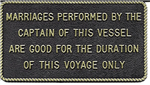 Bernard Engraving Plaque - Marriages At Sea FP8