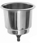 Schmitt Marine SS Recessed Drink Holder w/Drain & Plug, 3-1/2in - 60002