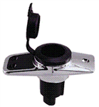 Perko Rectangular 2 Pin Plug-in Pole Light Base, 5ø Pole Rake  - 1060PB0DP