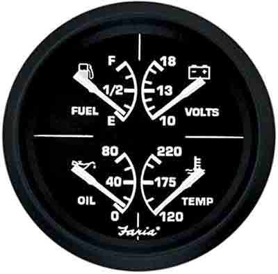 Faria-Beede Gauges Combo-4 in 1 32851 Digital & Multifunction Gauges 32851