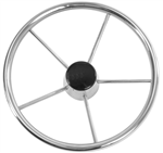 Whitecap 15in SS Steering Wheel, 3/4 Taper - S-9002