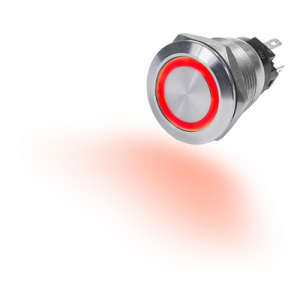 Blue Sea 10A Push Button Red LED Ring Switch, ON-Off – 4162 Marine switches 387442