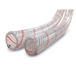 Trident Marine 1/2 x 50ft Clear Reinforced PVC Hose Tubing w/ Tracer - 162-0126