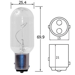 Hella 12V 25W Lnglfe Light Bulb 003488301