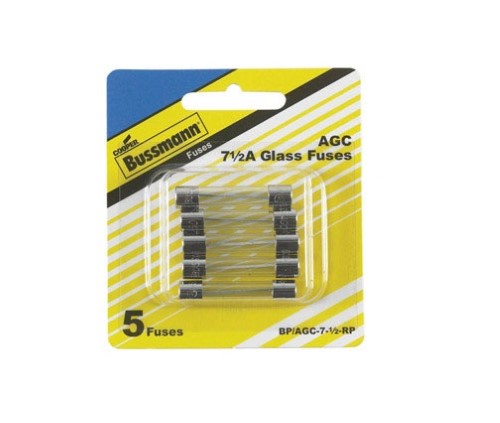 Bussmann AGC 7-1/2Amp Fuse 5/Pk BP/AGC-7-1/2-RP