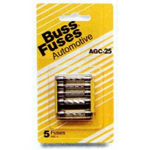 Bussmann AGC 25Amp Fuse 5/Pk BP/AGC-25-RP