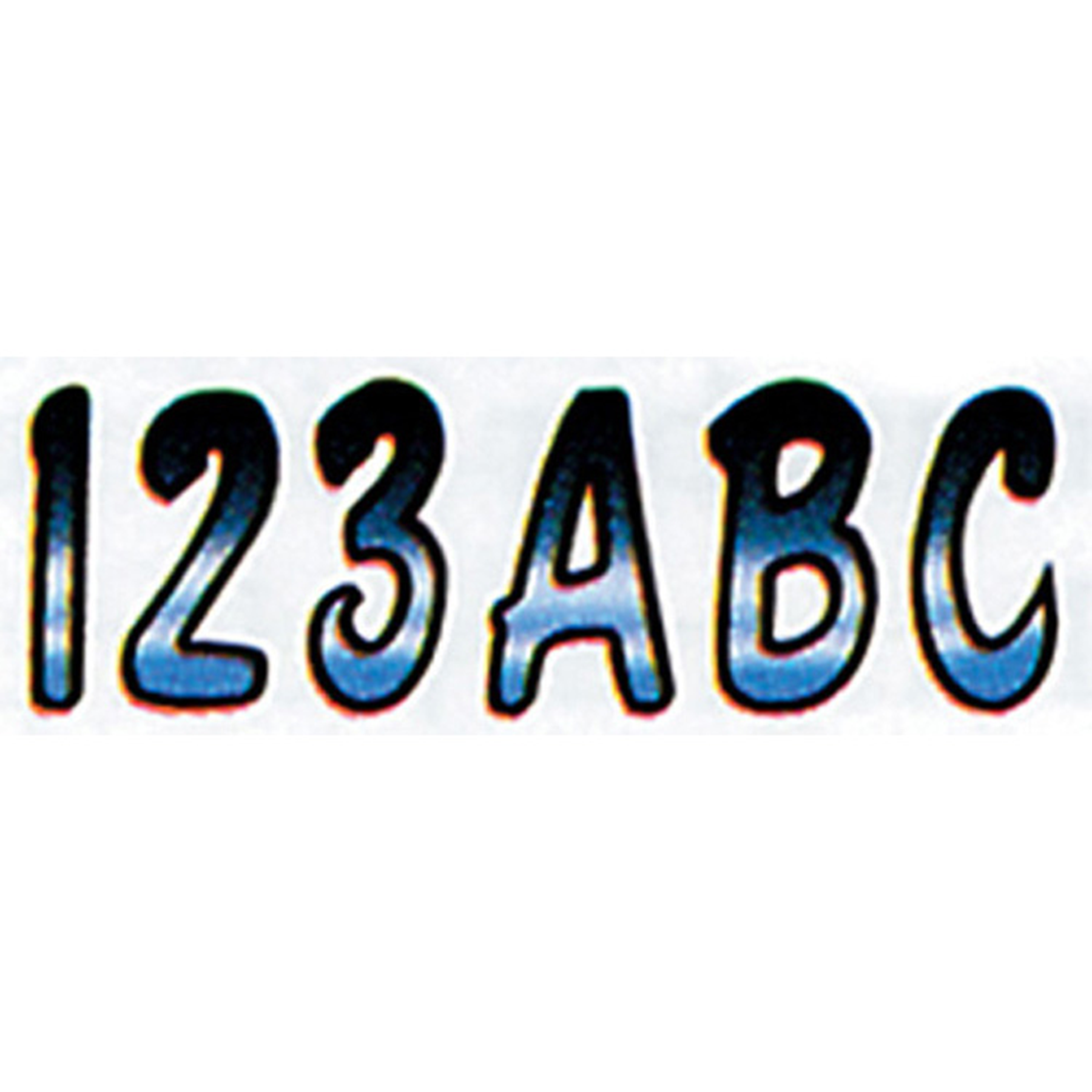 Hardline Chr/Blk 3in Lttr/Nmbr Set CHBKG200