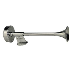 Schmitt Marine Deluxe 12v SS Shorty Single Trumpet Horn - 10009 C