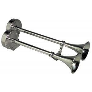 Schmitt Marine 16in SS Deluxe 12V Shorty Dual Trumpet - 10012