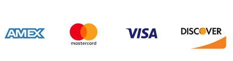 AMEX, MasterCard, Visa, Discover credit card icons