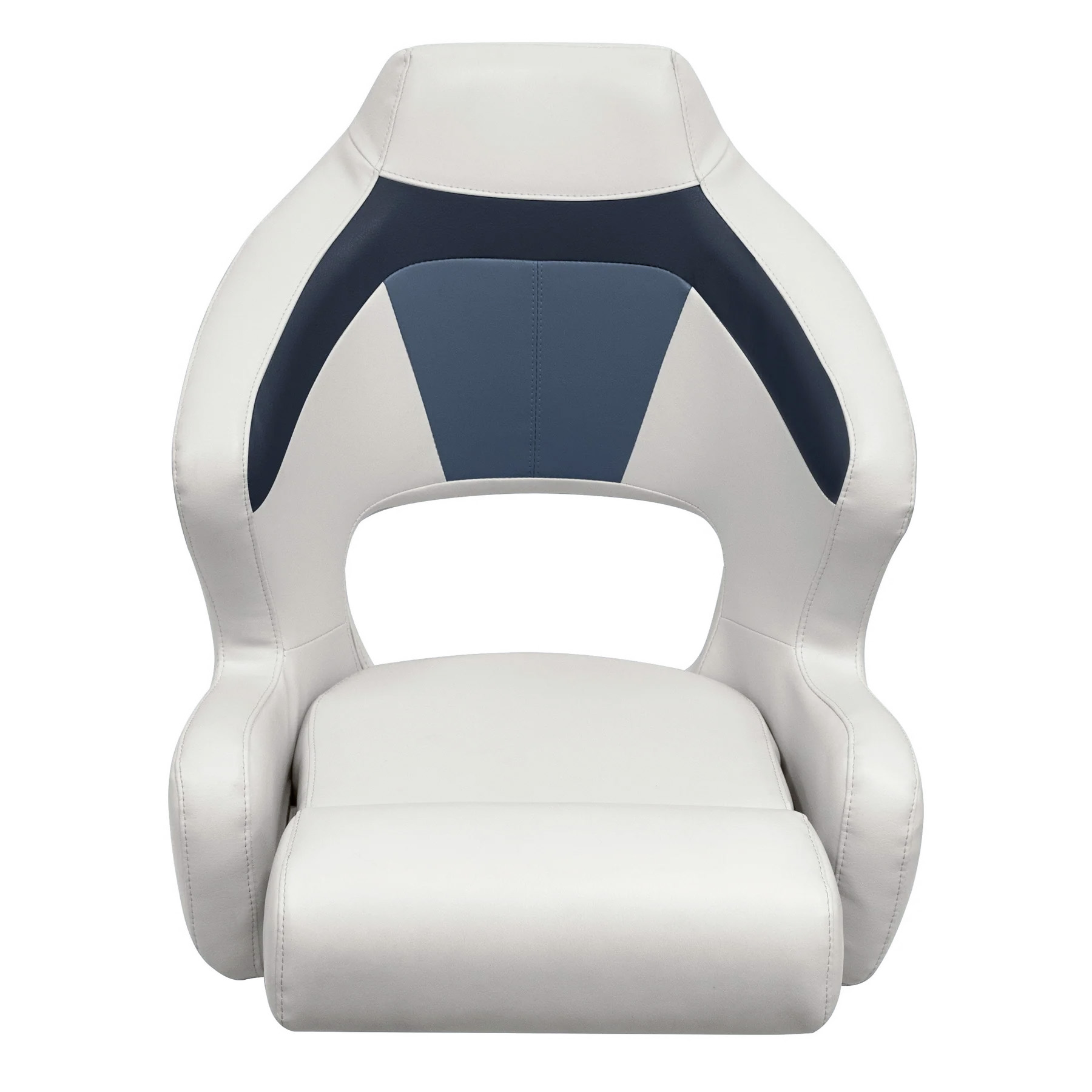Wise BM3338 Premier Pontoon XL Bucket Seat w/ Flip Up Bolster | Color — Platinum • Spectra Navy • Cobalt - Image 2