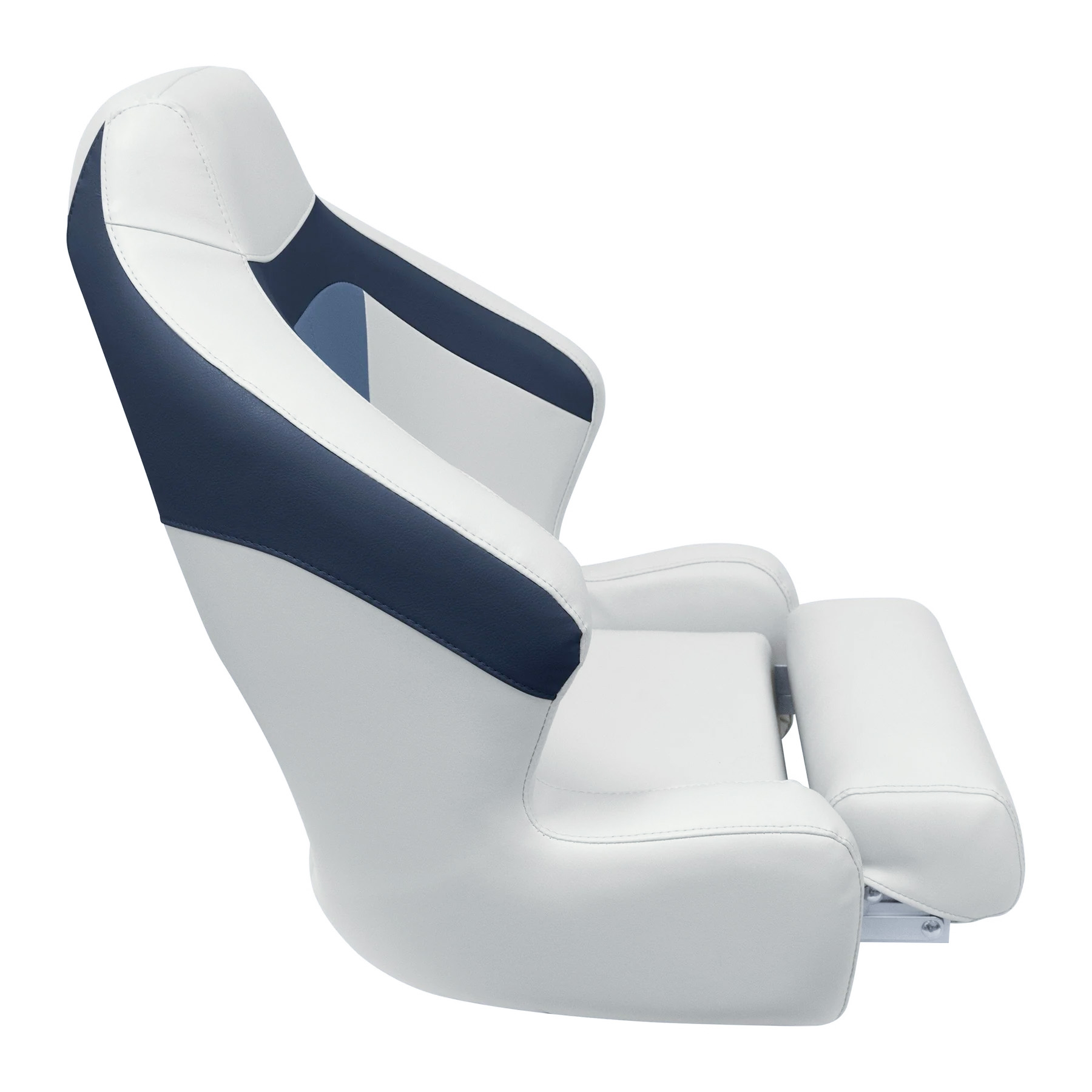 Wise BM3338 Premier Pontoon XL Bucket Seat w/ Flip Up Bolster | Color — Platinum • Spectra Navy • Cobalt - Image 3