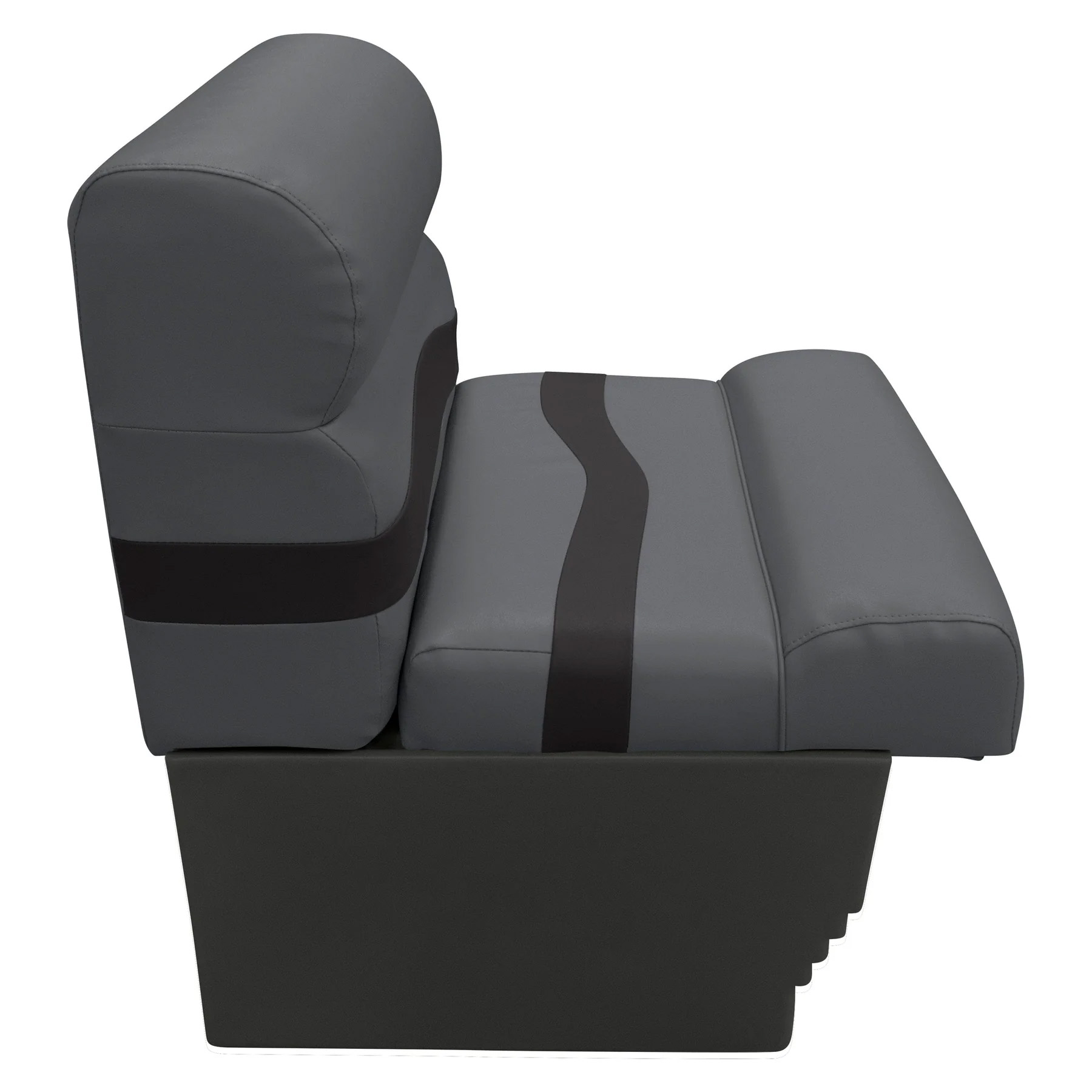 Wise Premier Pontoon 27" Bench - Cushion & Base Set | Color — Slate • Dark Neutral - Image 5