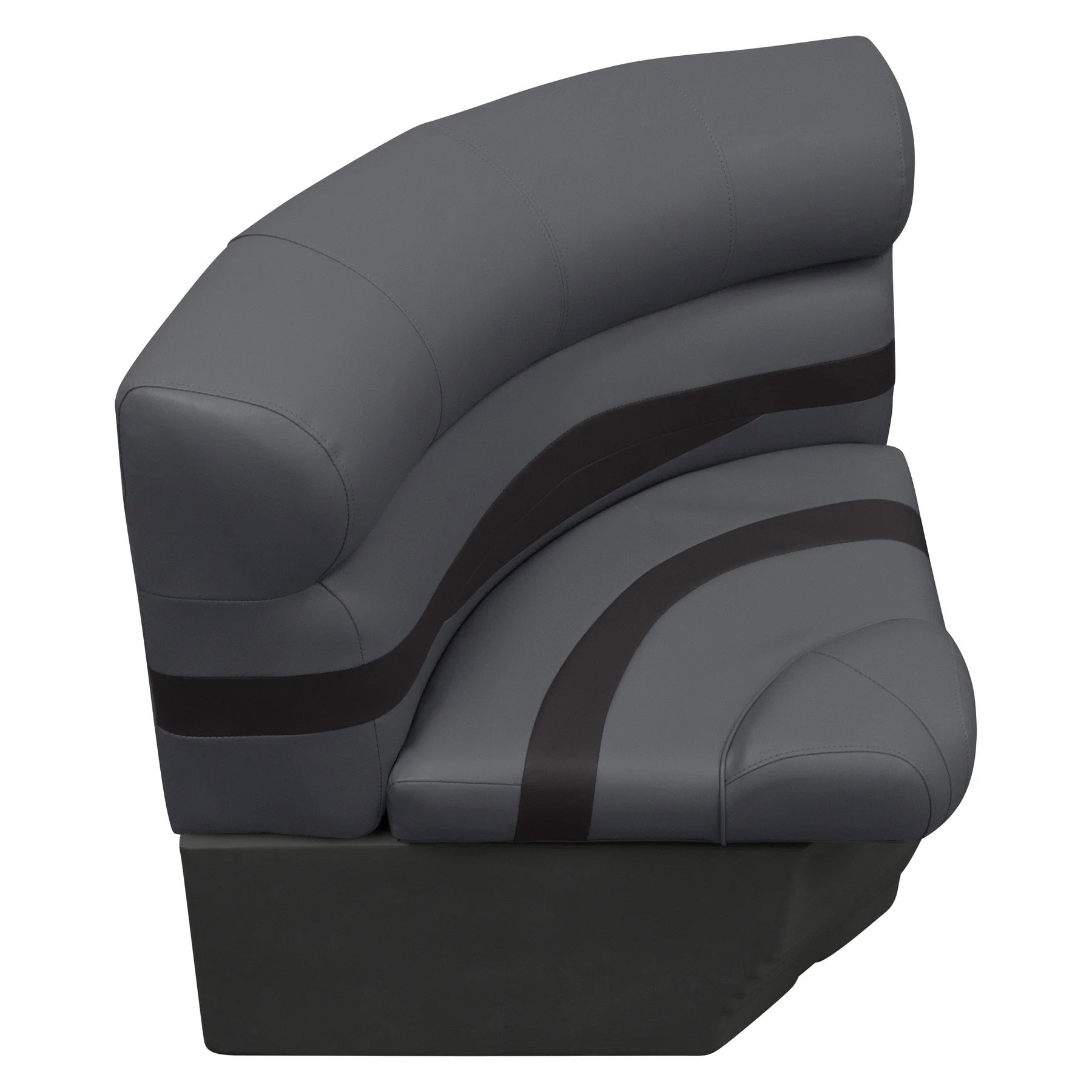 Wise Premier Pontoon 28" Radius Corner - Cushion & Base Set | Color — Slate • Dark Neutral - Image 5