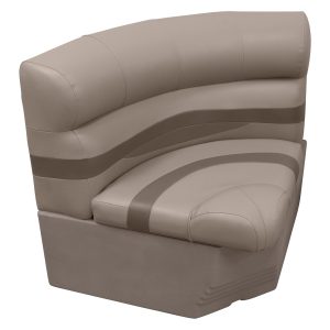 Wise Premier Pontoon 28" Radius Corner - Cushion & Base Set | Color — Mocha Java • Mushroom • Café