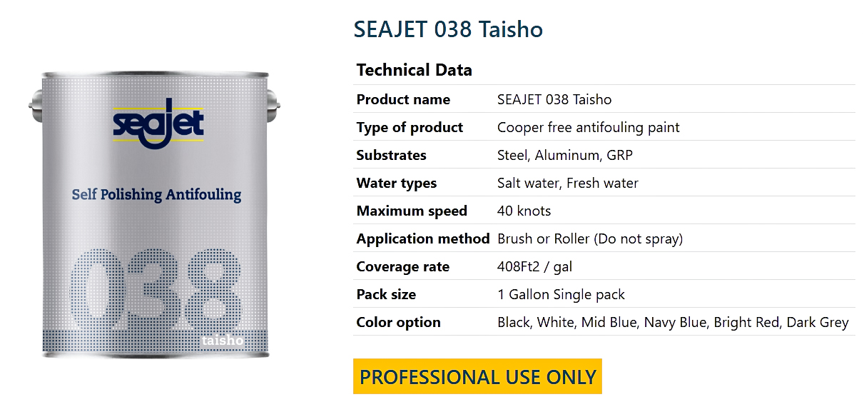 SEAJET 038 Taisho Bottom Paint Boat Owners Warehouse